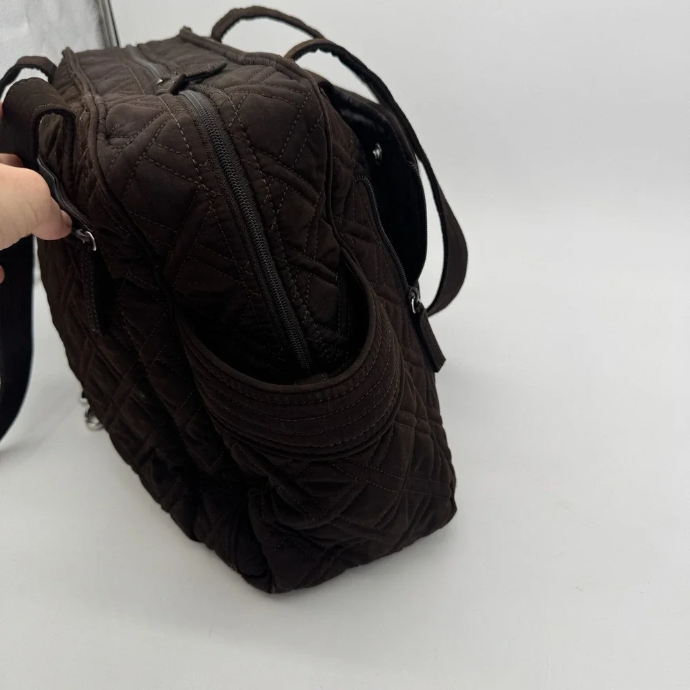 Vera Bradley Stroll Around Baby Bag‎ Espresso Brown Quilted Diaper Tote Travel